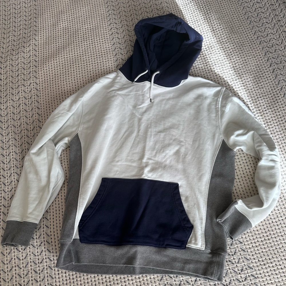 J. Crew Mens Color Block Hooded Sweatshirt
